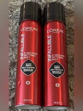 L’Oreal Infallible 3 Second Setting Mist X’s 2 Bottles Both Brand New